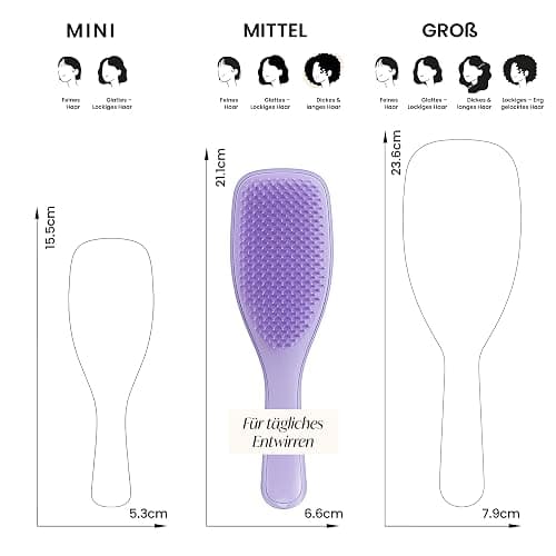 Tangle Teezer Ultimate Detangler Haarbürste für Lockiges Haar – Für 3C-4C Lockiges & Krauses Haar – Zweistufige Borsten Definieren Locken & Reduzieren Frizz – Lila thumbnail 3