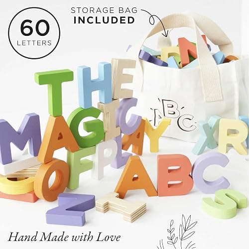 Le Toy Van - Wooden Letters in a Bag Toy, Plastic Free | Suitable for Age 18+ Months thumbnail 5