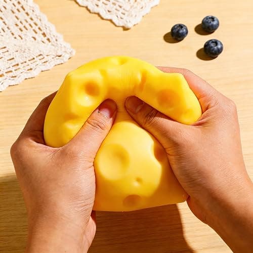 Big Cheese Squishy, Yellow Jumbo Cheese Squishy, Stress Balls for Adults, Soft Novelty Rebounding Fidget Toy for Party. (1.2in(3cm),Yellow) thumbnail 6