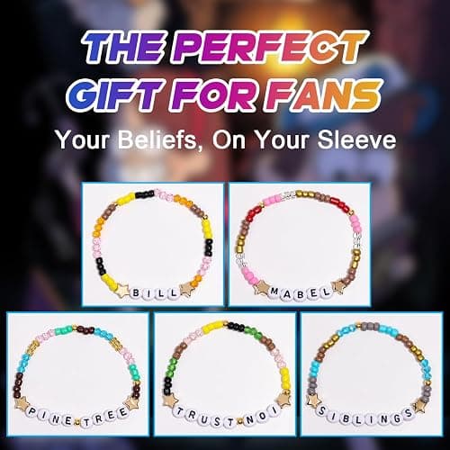 AICase for Gravity Falls Merch Gifts Toys Inspired Bracelets 5 Pcs Stackable Stretch Beaded Friendship Bracelets Party Decor Costume Cosplay Merchandise Gifts for Fans Women Birthday Christmas thumbnail 4