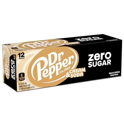 DR PEPPER and Cream Soda Zero Sugar, 12 fl oz cans, 12 pack thumbnail 6