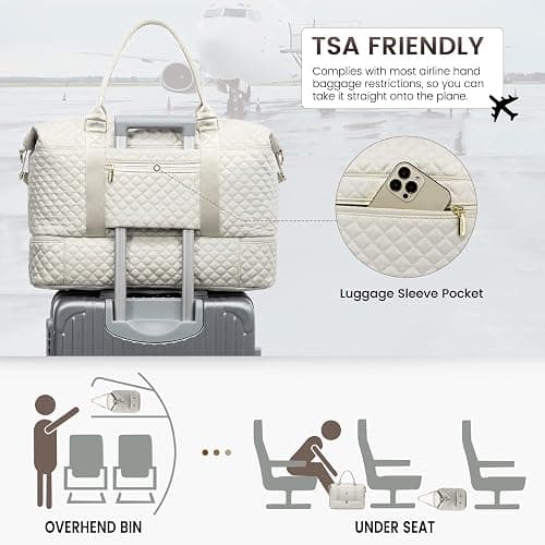 LOVEVOOK Travel Duffle Bag,Weekender Bags for Women with Shoe Compartment，Carry on Overnight Bag with Toiletry Bag,Gym Duffel Bag with Wet Pocket, Hospital Bags for Labor and Delivery thumbnail 4