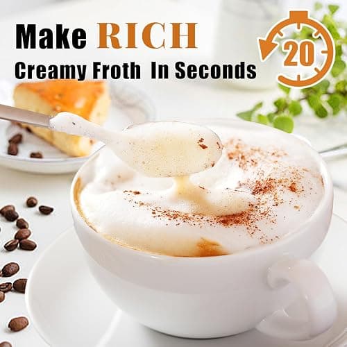 Nahida Beige Milk Frother Wand for Coffee,Handheld Rechargeable Electric Whisk with Stand thumbnail 5