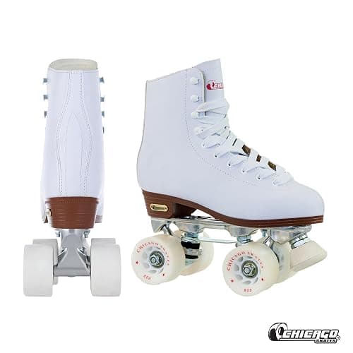 Chicago Quad Roller Skates for Girls & Boys – Durable, Top Performance Indoor/Outdoor Use or Roller Derby - Classic Deluxe Leather High-Top Boots with 60mm Urethane Wheels & Semi-Precision Bearings thumbnail 2