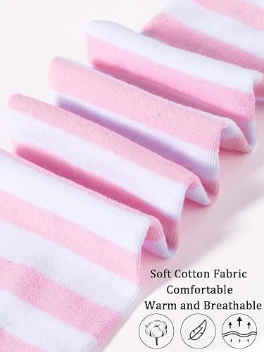 Moon Wood Womens Thigh High Socks Striped Knee High Socks Extra Long Cotton Knit Over the Knee Socks for Halloween thumbnail 5