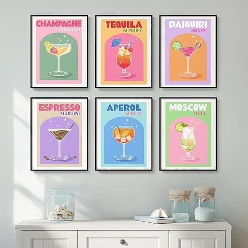 DAZZLEDOTS 6 Pack Diamond Art Kits for Adults, Cocktail Diamond Painting 5D Diamond Art Kits for Beginners Retro Cocktail DIY Full Drill Paint by Diamonds Dot Gem Art for Home Wall Decor 12x16Inch thumbnail 2