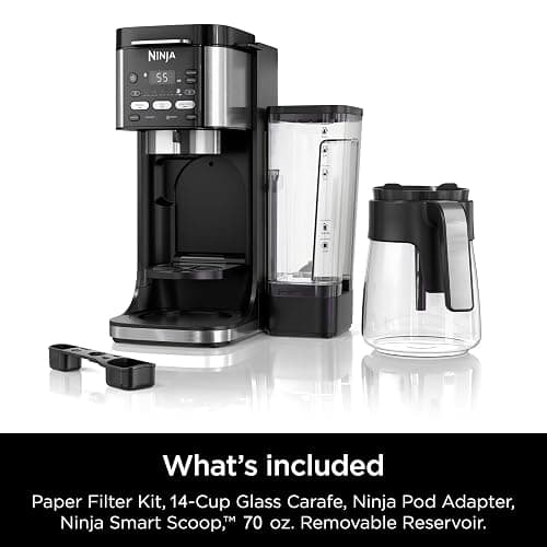Ninja DualBrew Pro Hot & Iced Coffee Drip Coffee Maker (Renewed) | Compatible with K-Cup Pods | 3 Brew Styles (Classic, Rich, & Iced) | 70oz Removable Reservoir & Dishwasher Safe | Black | 14-Cup thumbnail 8