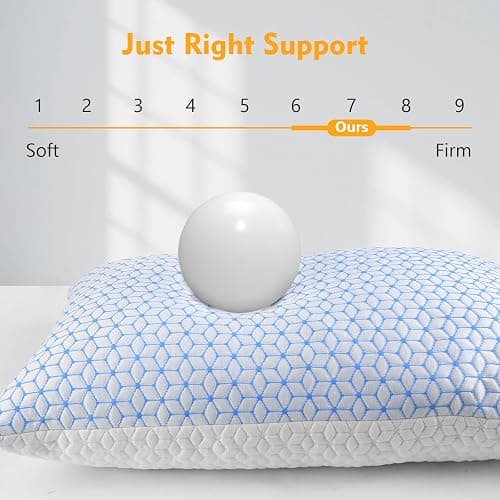 Love Attitude Shredded Memory Foam Pillows King Size Set of 2, Cooling Pillow Firm and Soft Adjustable for Side Back Stomach Sleepers thumbnail 5