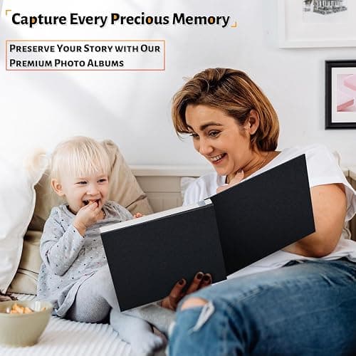 Artfeel Photo Album Self Adhesive Scrapbook,Large Photo Book for 4x6,5x7,8x10 Pictures,DIY Album for Baby Wedding Family Travel Birthday,with Metallic Pen and Scraper thumbnail 6