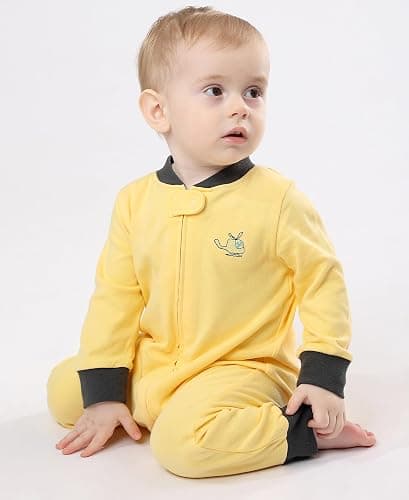 Teach Leanbh Baby 2-Pack Footless Pajamas Cotton Long Sleeve Printing 2 Way Zipper Romper Jumpsuit Sleep and Play 3-24 Months thumbnail 2