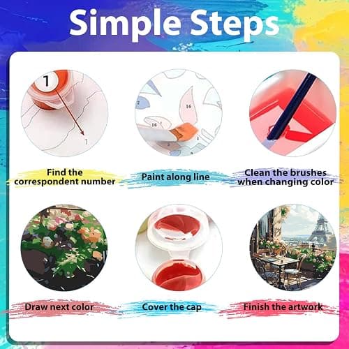 xcemhil Paint by Numbers Kit for Adults, Paris Paint by Numbers for Adults, Landscape Paint by Number for Gifts and Home Wall Decor 16x20in thumbnail 7
