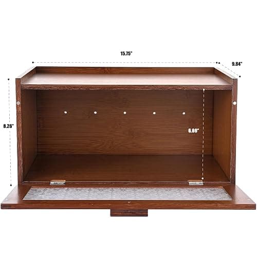ETMI Vintage Bread Box for Kitchen Countertop - Retro Brown Bread Storage Box Breadbox thumbnail 3