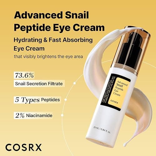 COSRX Snail Mucin Peptide Under Eye Cream, 0.84 fl oz, 73.7% Snail Mucin and Niacinamide, Eye Care, Eye Cream Anti Aging, Dark Circles, Korean Skin Care, Stocking Stuffers for Women thumbnail 2