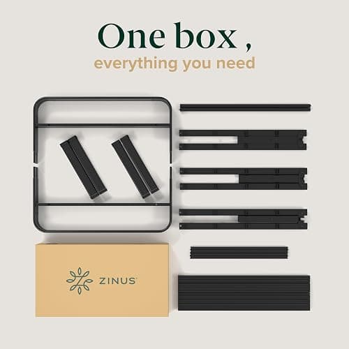 Zinus Rumi 14in Queen Metal Bed Frame, Quick Assembly SmartBase® Mattress Foundation, Heavy Duty Sturdy Steel with No Box Spring Needed, Eco-Friendly Packaging, Black thumbnail 7