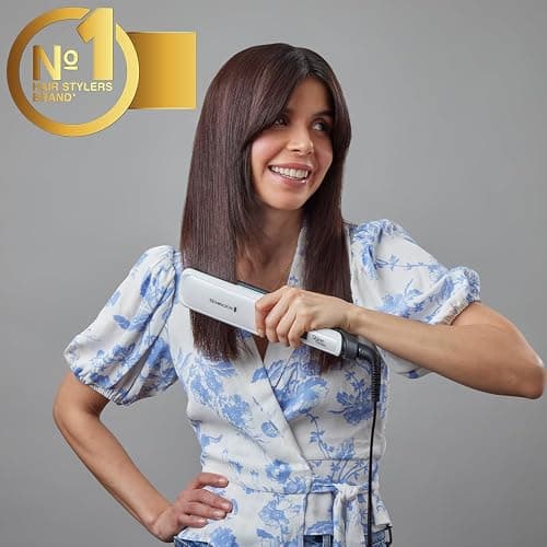 Remington Shine Therapy Wide (45mm) Floating Plate Hair Straightener with Advanced Ceramic coating infused with Moroccan Argan Oil for sleek & smooth glide, 9 settings 150°C–230°C, S8550 thumbnail 2