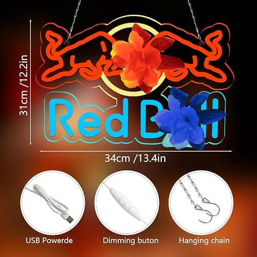 JFLLamp Drinks Neon Signs for Wall Decor Neon Lights for Bedroom Led Business Signs Suitable for Man Cave Bar Pub Restaurant Christmas Gift Art thumbnail 2
