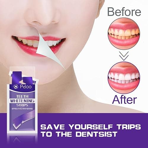 Purple Teeth Whitening Strip - Whitening for Teeth Sensitive, Professional Teeth Whitening Strips, Fast Remove Smoking, Coffee, Wine Stains, Teeth Whitening Kit Pack of 28 Non-Slip Strips thumbnail 4