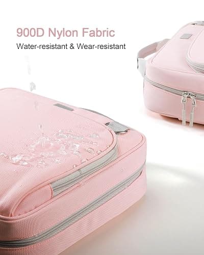 HINOOR 3-Inch 3-Ring Zipper Binder with Shoulder Strap and Multiple Pockets | D-Ring Zip Up Binder with 700 Sheets Capacity, Compatible with 13" MacBook/Tablet, for Middle School, Office, Pink thumbnail 5