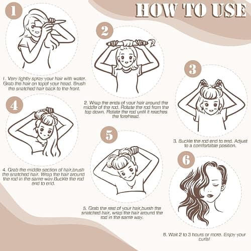 3PCS Heatless Curlers, No Heat Overnight Curls for Long Hair thumbnail 6
