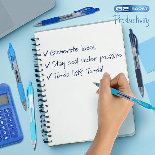 Pilot G2 Premium Gel Roller Pens, G2 Boost Blue Pens Pack, The Colors of Productivity, 8 Pack Pouch, Fine Point 0.7 mm, Assorted thumbnail 3