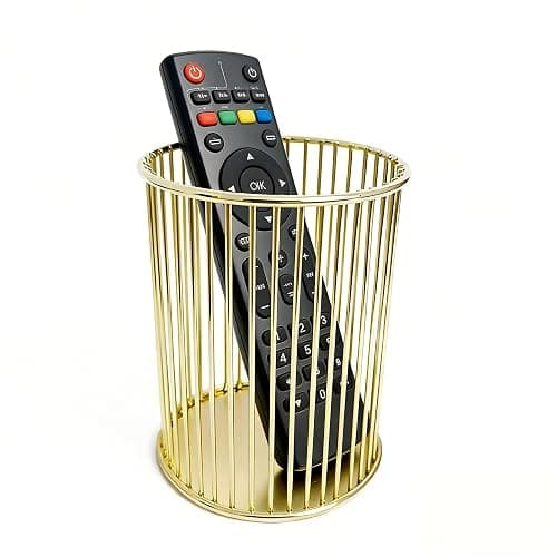 JESANWOO Gold Metal Pen Holder with Open-Grid Design – Stainless Steel Desk Organizer for Pens, Makeup Brushes & Pencils – Breathable, Rustproof, 3x3x3.9 Inch – Home Office, Vanity & Bathroom thumbnail 5