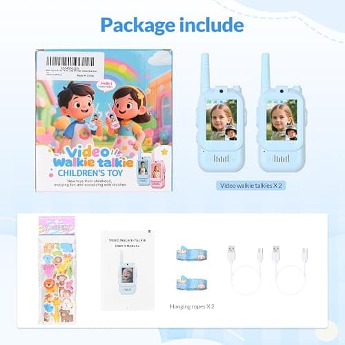 Mafiti Toys for 3 4 5 6 7 8 Year Old Boys Girls Mini Video Walkie Talkies for Kids 2 Pack Rechargeable 1000 Feet Range Birthday Indoor Outdoor (Blue+Blue) thumbnail 8