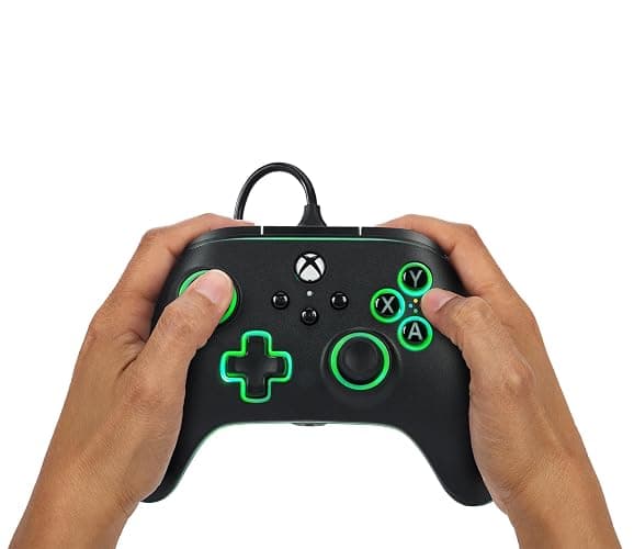 PowerA Advantage Wired Controller for Xbox Series X|S with Lumectra - Black, gamepad, wired video game controller, gaming controller, works with Xbox One and Windows 10/11, officially licensed thumbnail 2