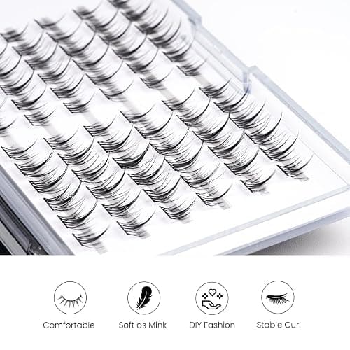 LANKIZ Lash Clusters for DIY Lash Extension, D Curl Individual Lashes, 10-16mm Cluster Lashes That Look Like Extensions, Natural Look Lash Extension at Home - Babysbreath D-Mix thumbnail 3