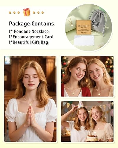 Eryuor Silver/Gold Moving Mountains-Mustard Seed Faith Necklace for Women Teens thumbnail 6