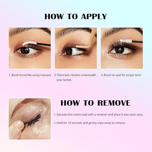 SY-SHUYING White Lash Bond and Seal for Eye lash Cluster, Long Lasting, Waterproof, 72H Super Hold Glue, 2-in-1 for Sensitive Eyes, Non Irritating, DIY Lash Cluster Kit 4ML+4ML thumbnail 2