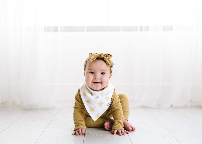 Copper Pearl 6 Pack Soft Cotton Baby Bibs for Drooling and Teething, Absorbent Drool Bibs for Baby Girl, Adjustable to Fit Newborns to Toddlers, Tons of Styles (Sunny Set) thumbnail 6