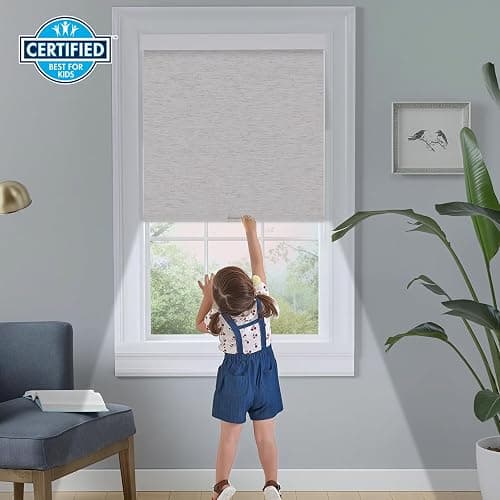 Persilux Cordless Blackout Roller Shades for Indoor Windows, Free-Stop System with Valance, Thermal Insulated Fabric, UV Protection Shades for Home and Bedroom (Linen,15" W x 64" H) thumbnail 2