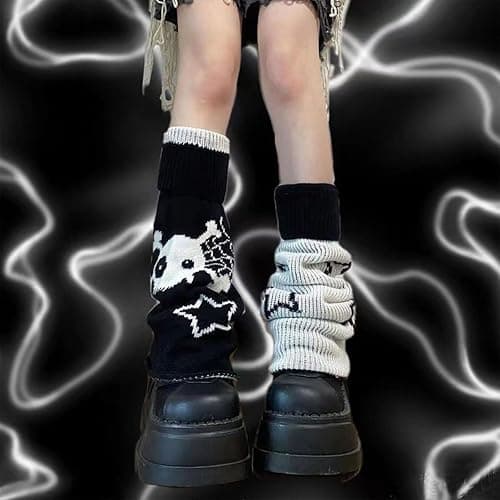 Sexybody Women Leg Warmers Y2K Kawaii Spider Print Goth Harajuku Lolita Stylish Cute Japanese Halloween Socks for Girls thumbnail 4