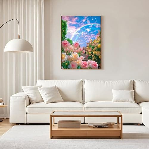GEEHEIY Flowers Diamond Art Kits for Adults, 5D Spring Diamond Painting Kits for Beginner, DIY Full Drill Round Gem Art for Home Wall Decor 12 x16 Inch thumbnail 2