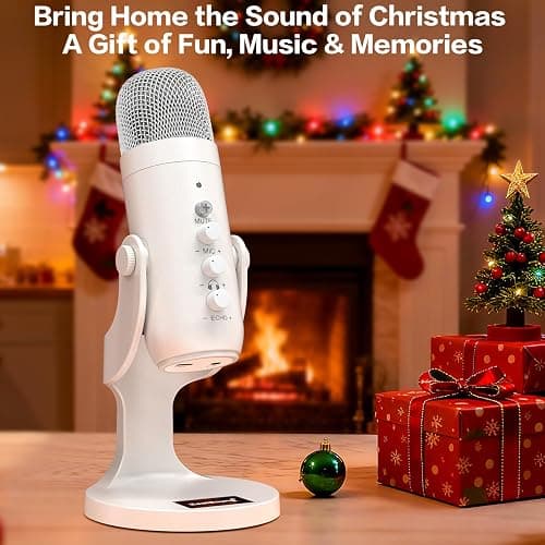 ZealSound Podcast Microphone, Noise Cancellation Mic with Gain, Volume Adjustment & Mute Button, Monitor & Echo, for ASMR, Vocal Recording, YouTube, TikTok, PC, iPhone, iPad, Android, Mac, K66, White thumbnail 8