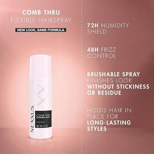 Nexxus Travel Hairspray, Comb Thru Flexible Hold 8-Pack – 72-Hour Anti-Humidity Shield, 48-Hour Frizz Control, Rose Fragrance, 1.5 Oz Ea thumbnail 3