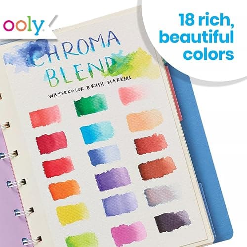 Ooly Chroma Blends Watercolor Brush Markers, Pens for Writing & Hand Lettering, School Supplies - Set of 18 thumbnail 4
