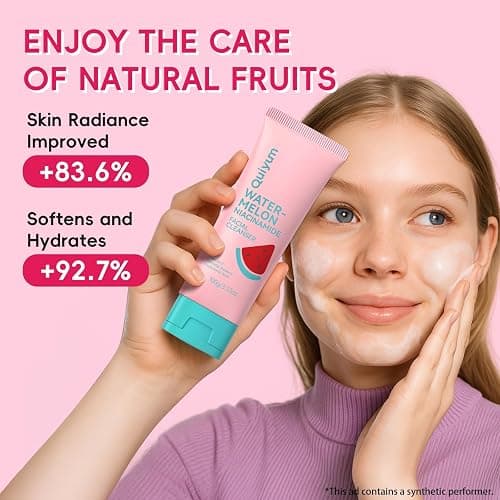 QUIYUM Daily Skincare Set for Young Women, 6-Piece Facial Care Routine | Natural Fruit Kit with Peptide, Vitamin C & Ceramide - Smoothing & Radiance Care, Gifts for Young Women thumbnail 6