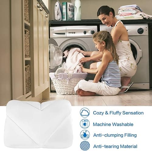 All Season Comforter King Size White,Thick Comforter for Night Sweats,Down Alternative Comforter,Duvet Insert with 8 Corner Tabs, Winter Warm Quilts Hotel Collection Reversible Fluffy Hypoallergenic thumbnail 8