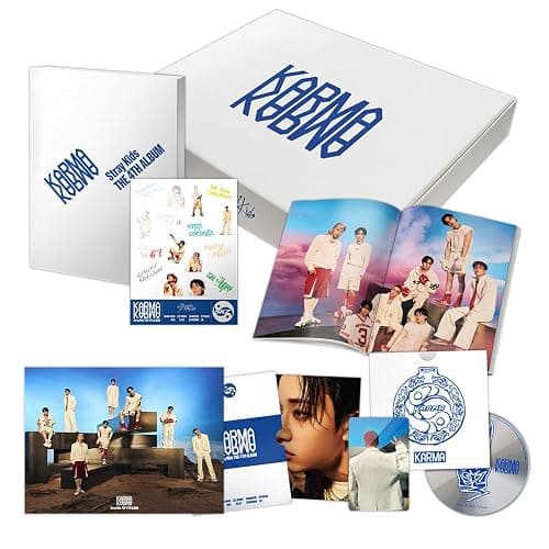 Stray-Kids - The 4th Album [KARMA] (HOORAY Ver.) Outbox + Photobook + Photo Postcard Set R + Removable Sticker + Mini poster + 2 Pin Badges + 5 Extra Photocards - Image 1
