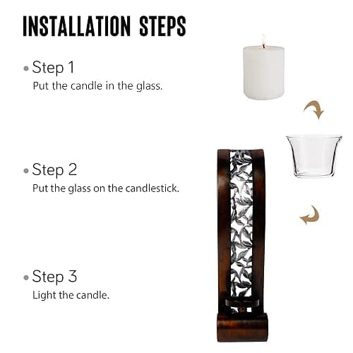 Shelving Solution Wall Sconce 14.4 x 3.5 Inch, with Tea Light Candle Holder Antique Bronze Style Metal Wall Art Decorations for Living Room, Bathroom, Dining Room and Office, Set of 2 thumbnail 6