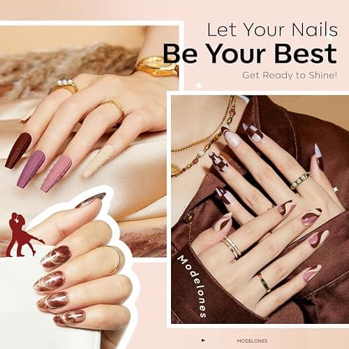 modelones Gel Nail Polish Set -6 Colors Fall Winter Nude Brown Gel Polish Kit Neutral Raspberries Purple Pearl Glitter Nail Polish Soak Off LED Starter Kit Manicure Nail Art Salon DIY Gift thumbnail 3