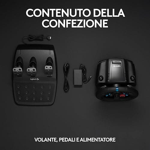 Logitech G G29 Driving Force volante da corsa e pedali con ritorno di forza dinamico reale, leve al volante in acciaio inox, coprivolante per PS5, PS4, PC, Mac - Black thumbnail 9