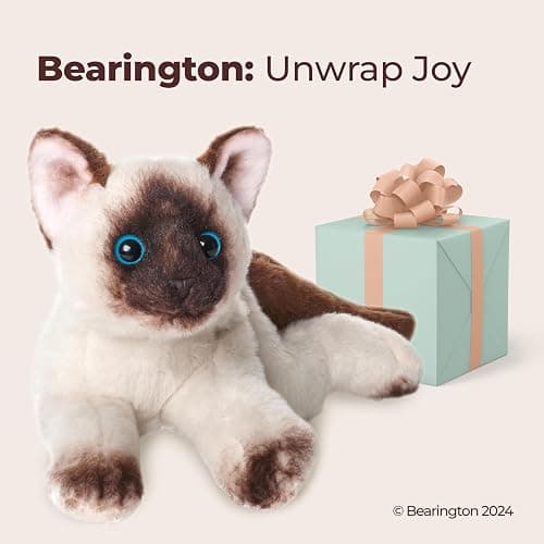 Bearington Lil’ Cleo Siamese Cat Plush - Cat Stuffed Animal - 8" Siamese Soft Plush Kitty Toy with Realistic Details and Floppy Body for Kids and Toddlers - Adorable Gifts for Kitten Lovers thumbnail 5