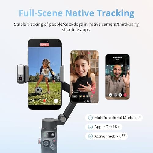 Osmo Mobile 8 Gimbal Stabilizer for Phone, Native Tracking with Audio & Lighting, 360° Pan Rotation, Built-in Extension Rod & Tripod, 10h Battery, Extension Rod, Robust 3-Axis Stabilization thumbnail 2