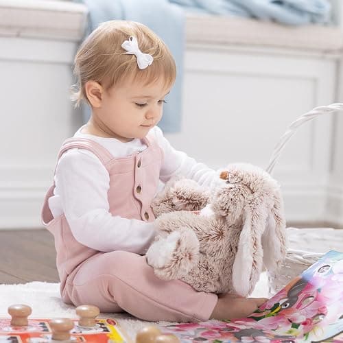 Melissa & Doug Burrow Bunny Stuffed Animal Plushie with Big Feet, Floppy Ears & Fluffy Tail, Adorable Pretend Play Toddler Toys for Girls & Boys 3+ thumbnail 2