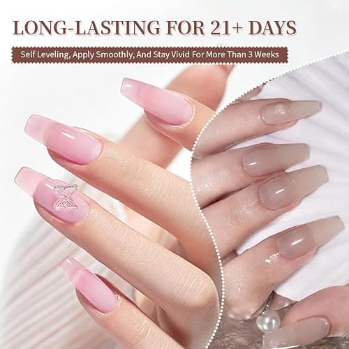 JODSONE 23PCS Gel Nail Polish Set 20 translucent Jelly Color Natural and Elegant Long Lasting Suitable for Home and Salon thumbnail 6