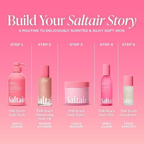 Saltair Shimmering Body Oil - Pink Beach Scented Dry Oil Moisturizer with Light-Reflecting Pearl Pigments. Moisturizing Glow for All Skin Types - 4 Fl Oz thumbnail 6