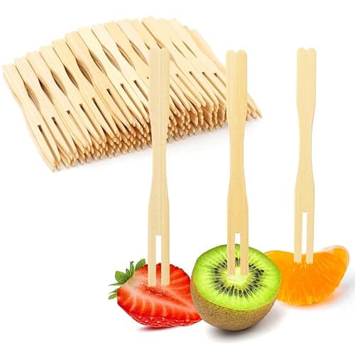 400 Bamboo Appetizer Forks, 3.5 Inch Mini Bamboo Forks for Charcuterie Boards Accessories, Fancy Toothpicks for Appetizers, Disposable Wooden Cocktail Fork, Small Fruit Food Picks for Party Supplies thumbnail 8