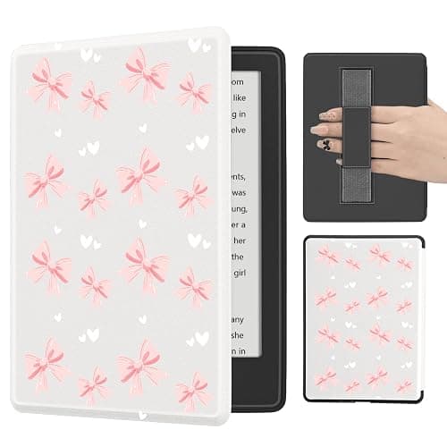 BlHMCASE Cute Pink Bow for All-New 7"/6.8" Kindle Paperwhite(12th/11th Generation-2024/2021), Leather Cover Case with Auto Wake/Sleep for Kindle Paperwhite 2024 - Image 1